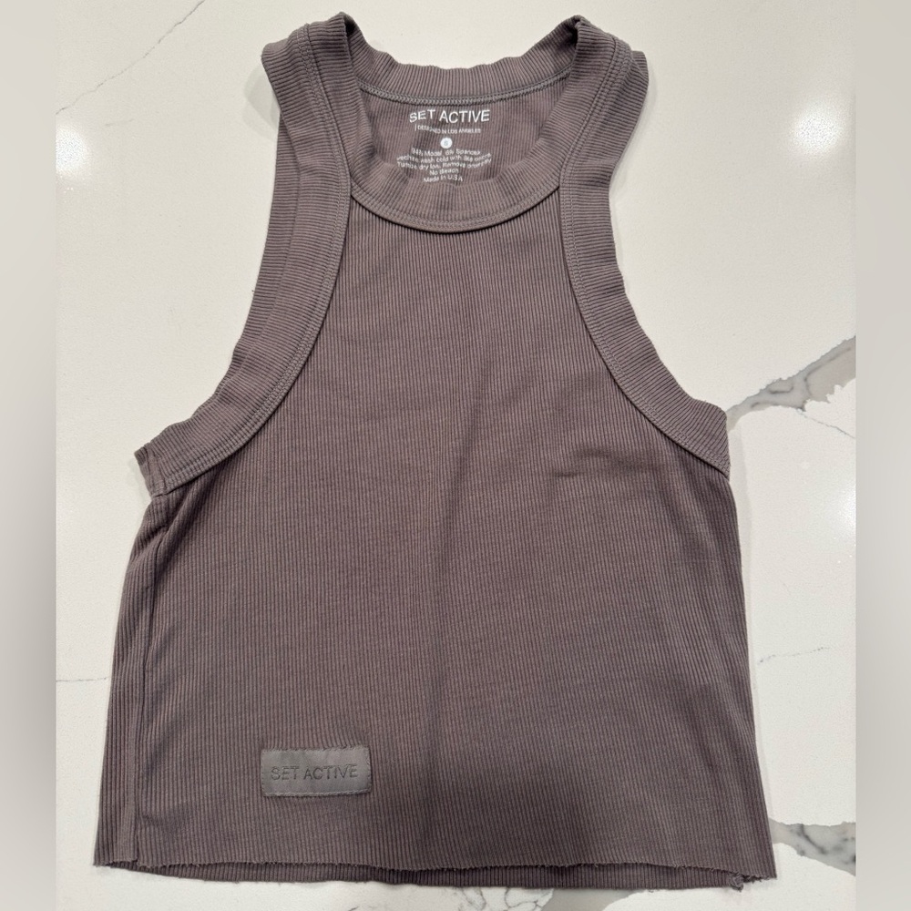 SET Active Cropped Tank in Grey